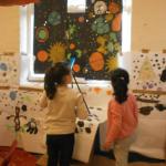 Children Creating Space Backgrounds